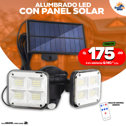 Alumbrado led con panel solar con cable de 5 mt