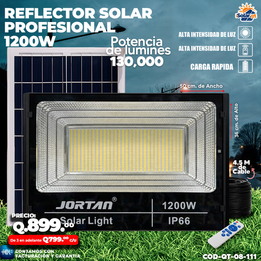 💡 Reflector Solar Profesional Jortan de 1,200 Watts ☀️