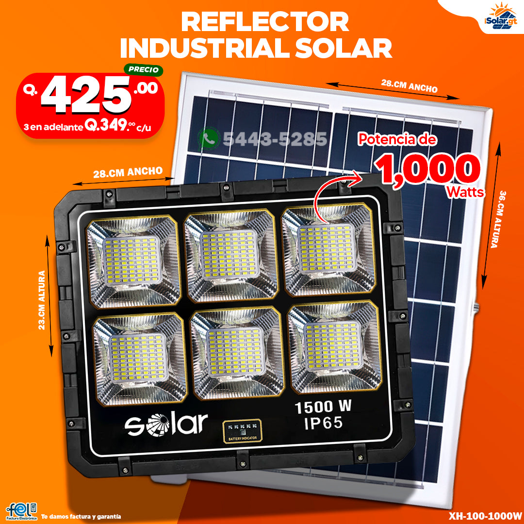 Reflector Industrial Solar de 500- 1000 -1500 -2000 - 3000 -4000 Watts, Resistente 💪🔆🌞✨🔦