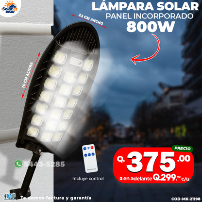 Lampara Con panel Solar de 800 watts ☀️🔋