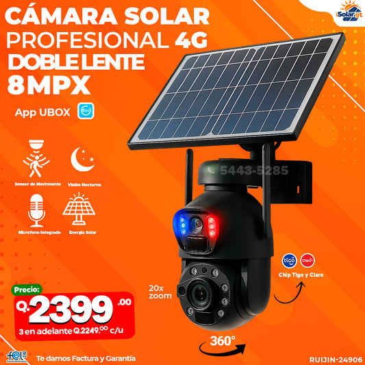 Cámara Solar con chip 4g de 8 megapixeles 🌧️☀️