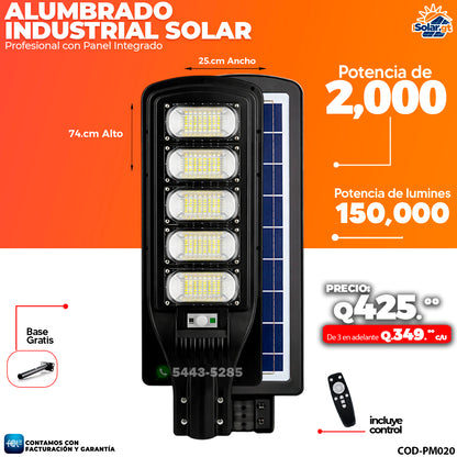 Alumbrado Solar Industrial de 2,000 Watts ☀️☀️
