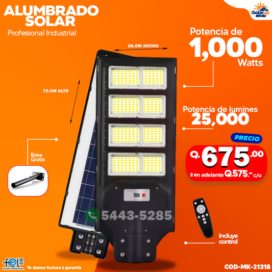 Alumbrado Solar de 1,000 Watts ⚡