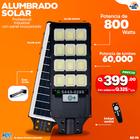 Alumbrado Solar Industrial - 1,200 -1,000- 800 WATTS 💡🔆