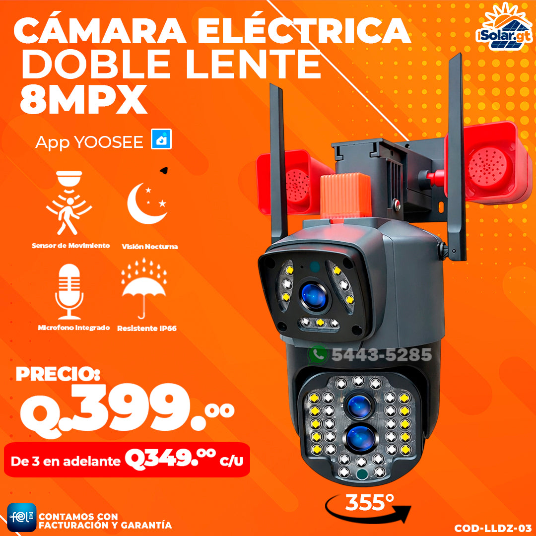 Cámara Wifi con Doble lente 8MPX 💡🚨