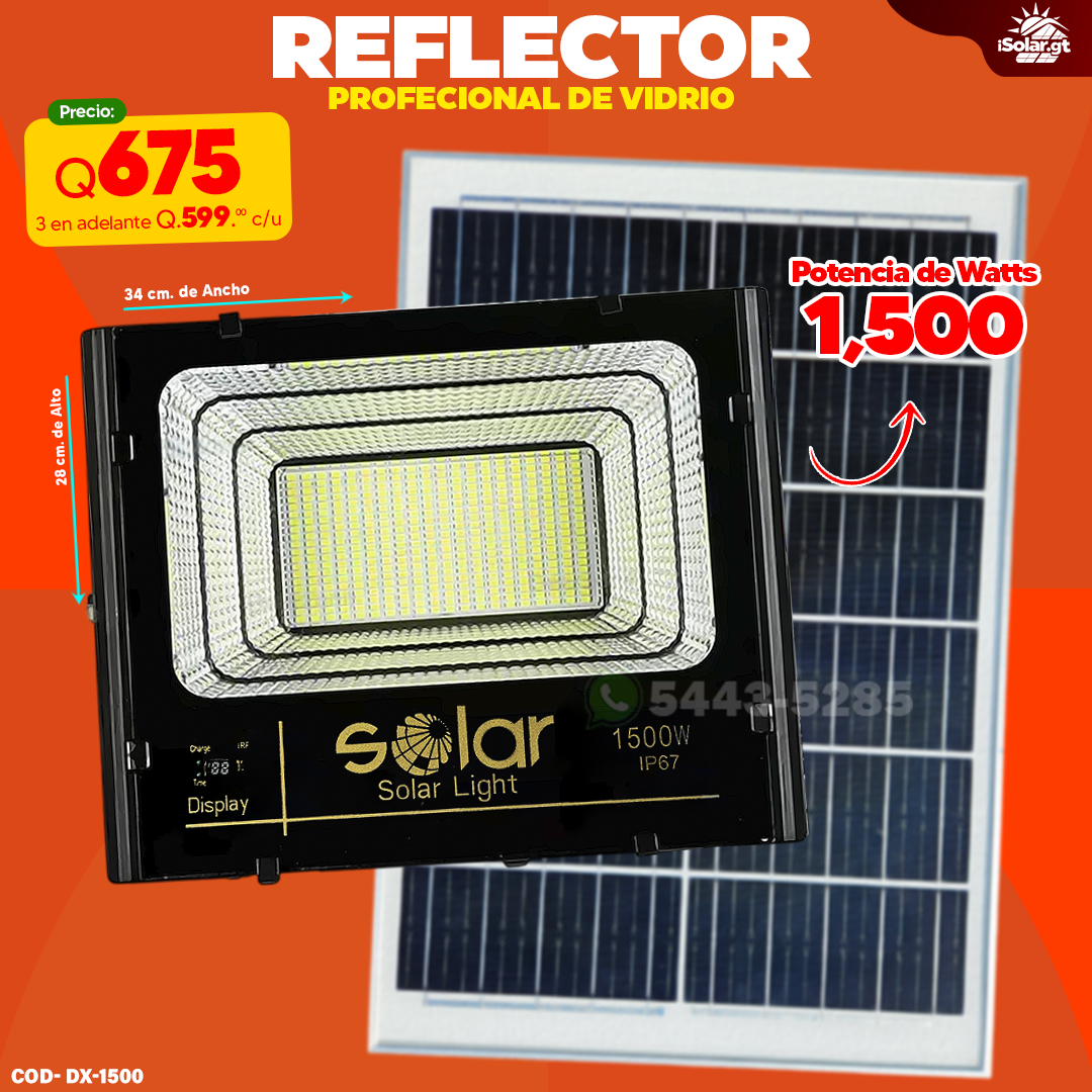Reflecot Profecional de Vidrio 1500 watts