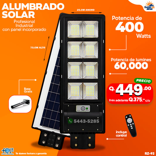 Alumbrado Solar Industrial - 400 -600- 800 WATTS 💡🔆