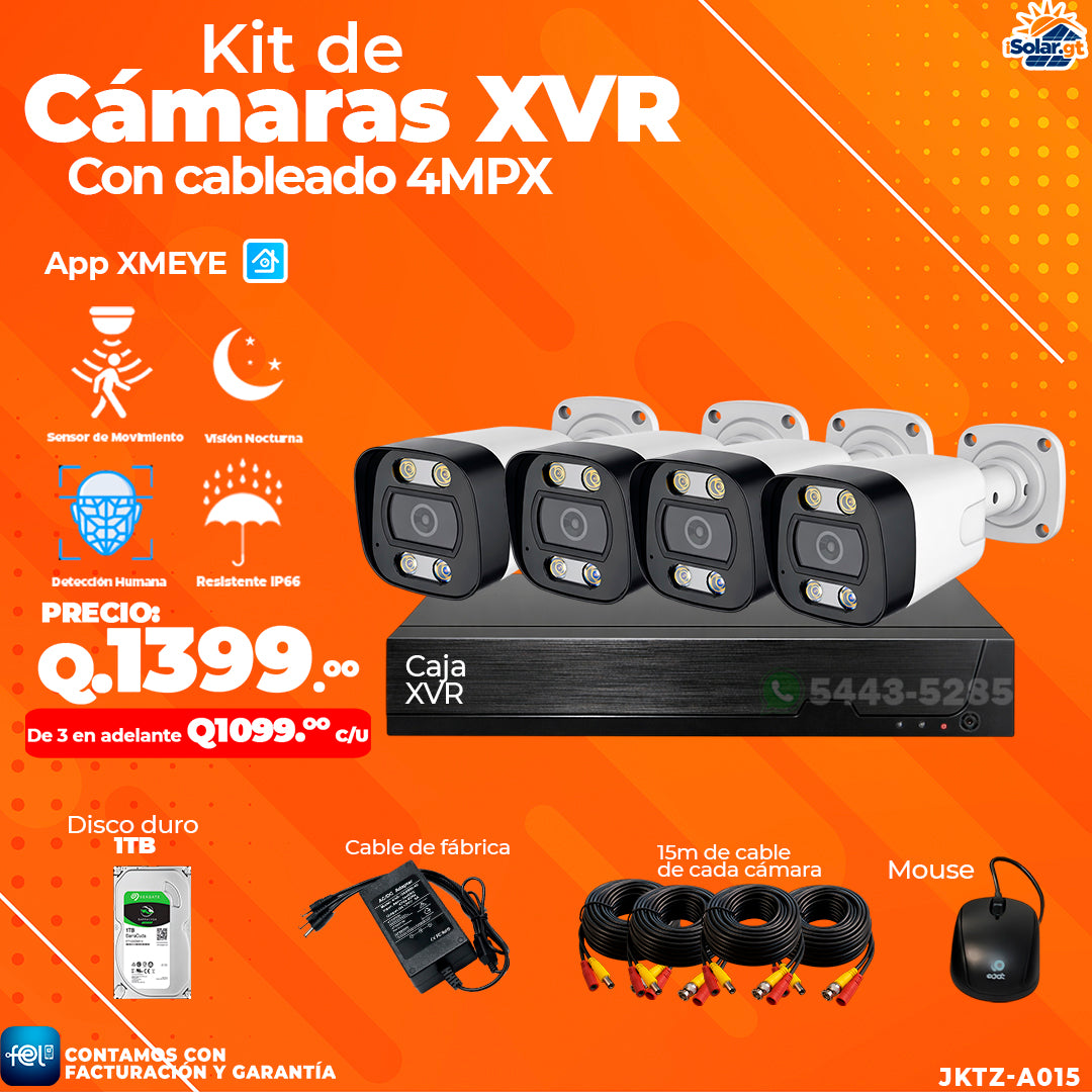 Kit de Cámaras XVR de 4 Cámaras