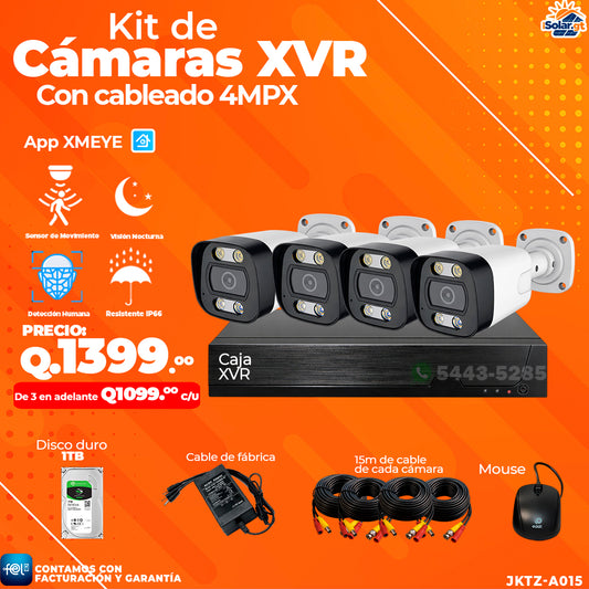 Kit de Cámaras XVR de 4 Cámaras
