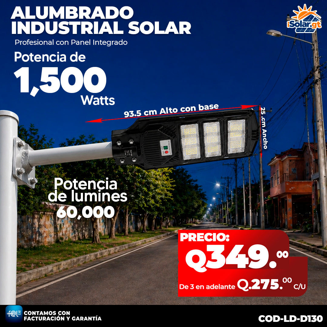 Alumbrado Solar Industrial de 1,500 Watts ☀️