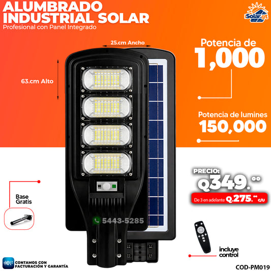 Alumbrado Solar Industrial de 1,000 Watts ☀️☀️