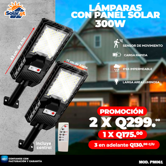 Lámparas Solar con Panel 300 Watts ☀️☀️