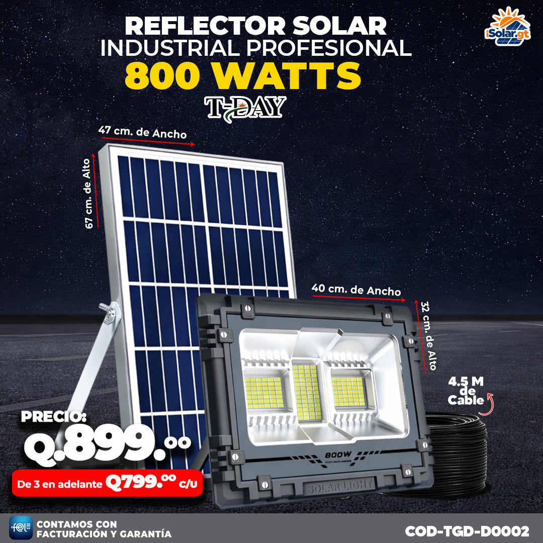 🔆 Reflector Solar Industrial T-Day de 800 🔆