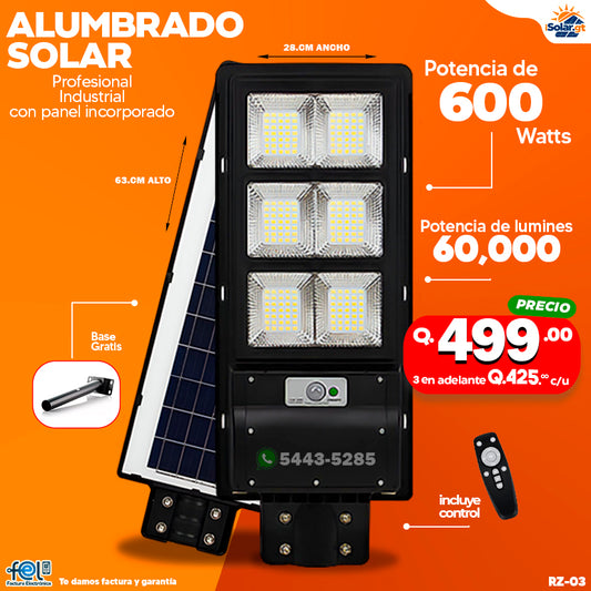 Alumbrado Solar Industrial -600 WATTS 💡🔆