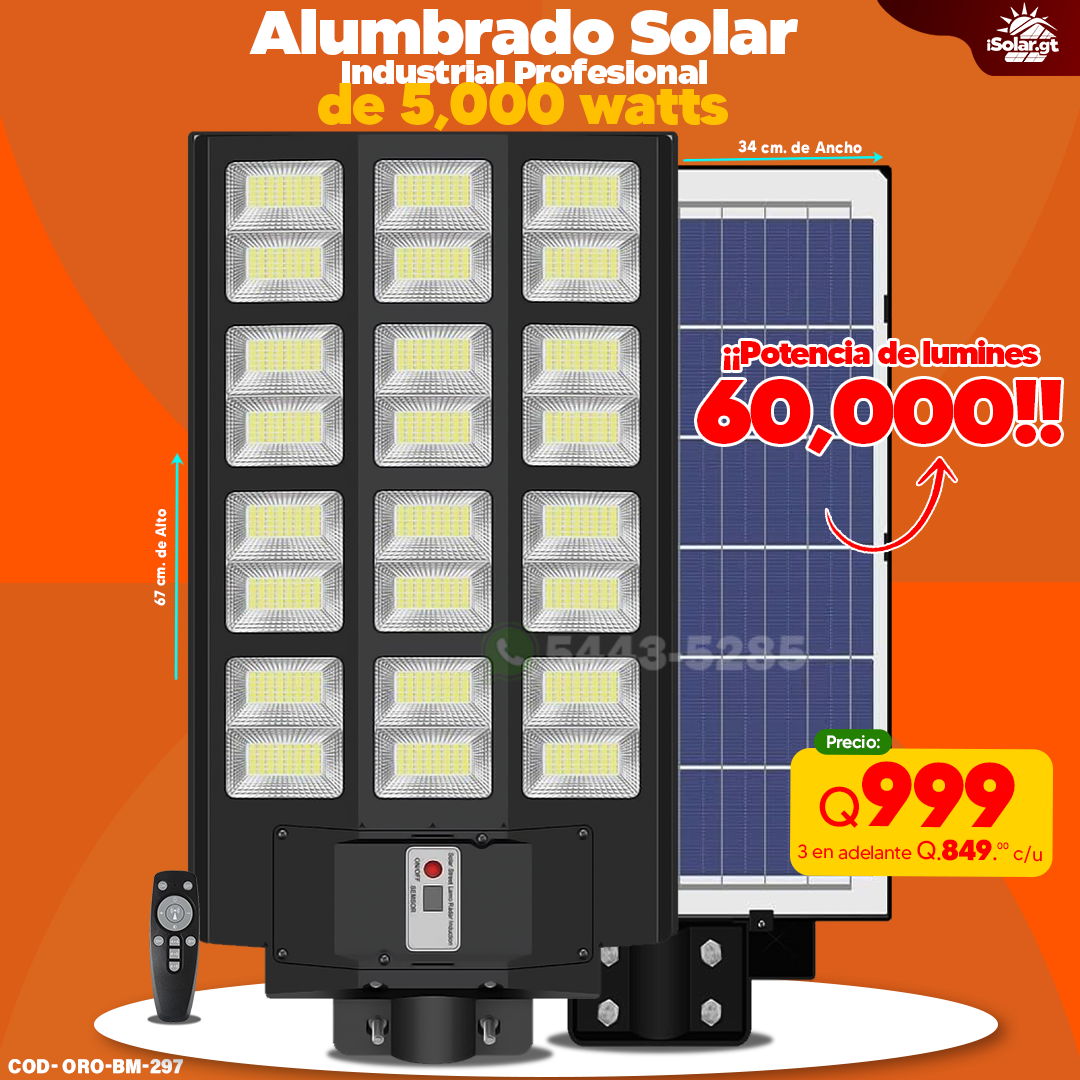 Alumbrado Solar Industrial de 5,000 watts