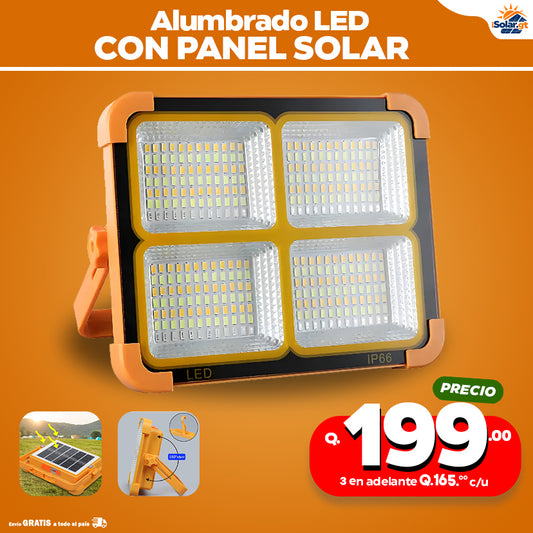 Alumbrado led con panel solar incorporado