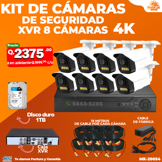 Kit de Cámaras XVR de 8 Cámaras