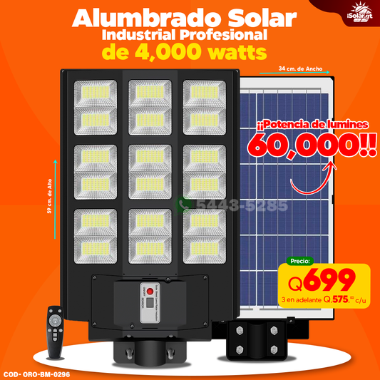 Alumbrado Solar Industrial de 4,000 watts