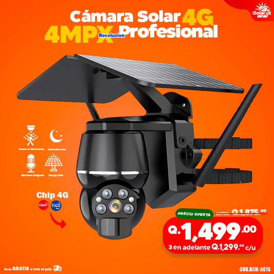 Cámara Solar con chip 4g de 6 megapixeles
