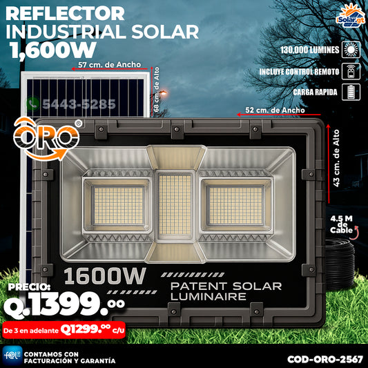 ☀️ Reflector Industrial Solar de 1,600 Watts - ORO ☀️