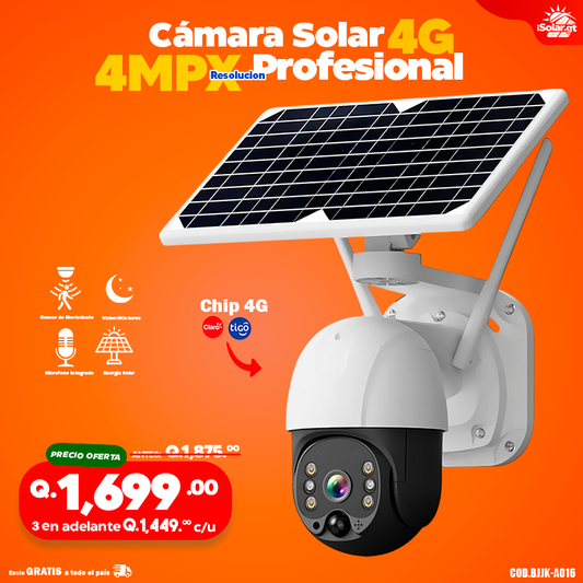 Cámara Solar con chip 4g de 4 megapixeles