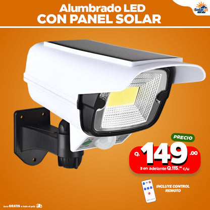 Alumbrado led estilo camara con panel solar incorporado