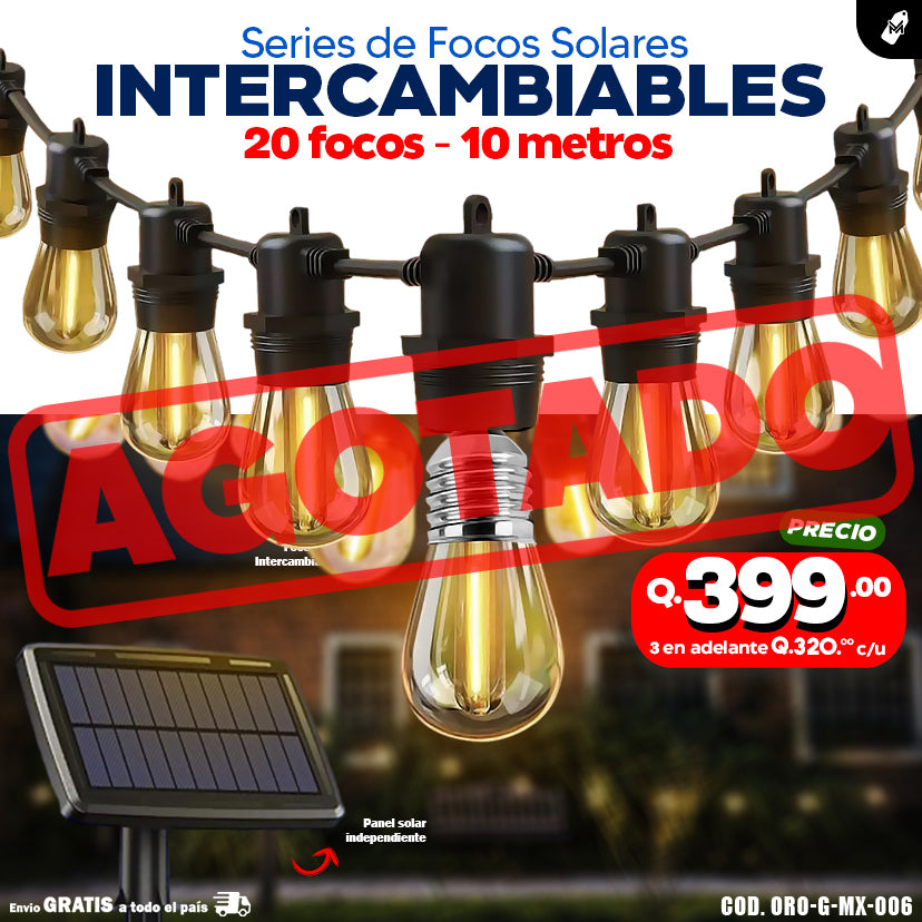 Focos Vintage Solares intercambiables