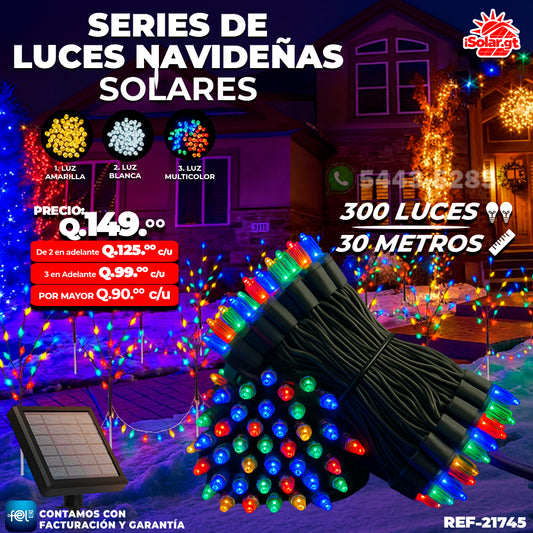 Luz Navideña color Multicolor de 300 Luces/ 30 Metros 🎇✨