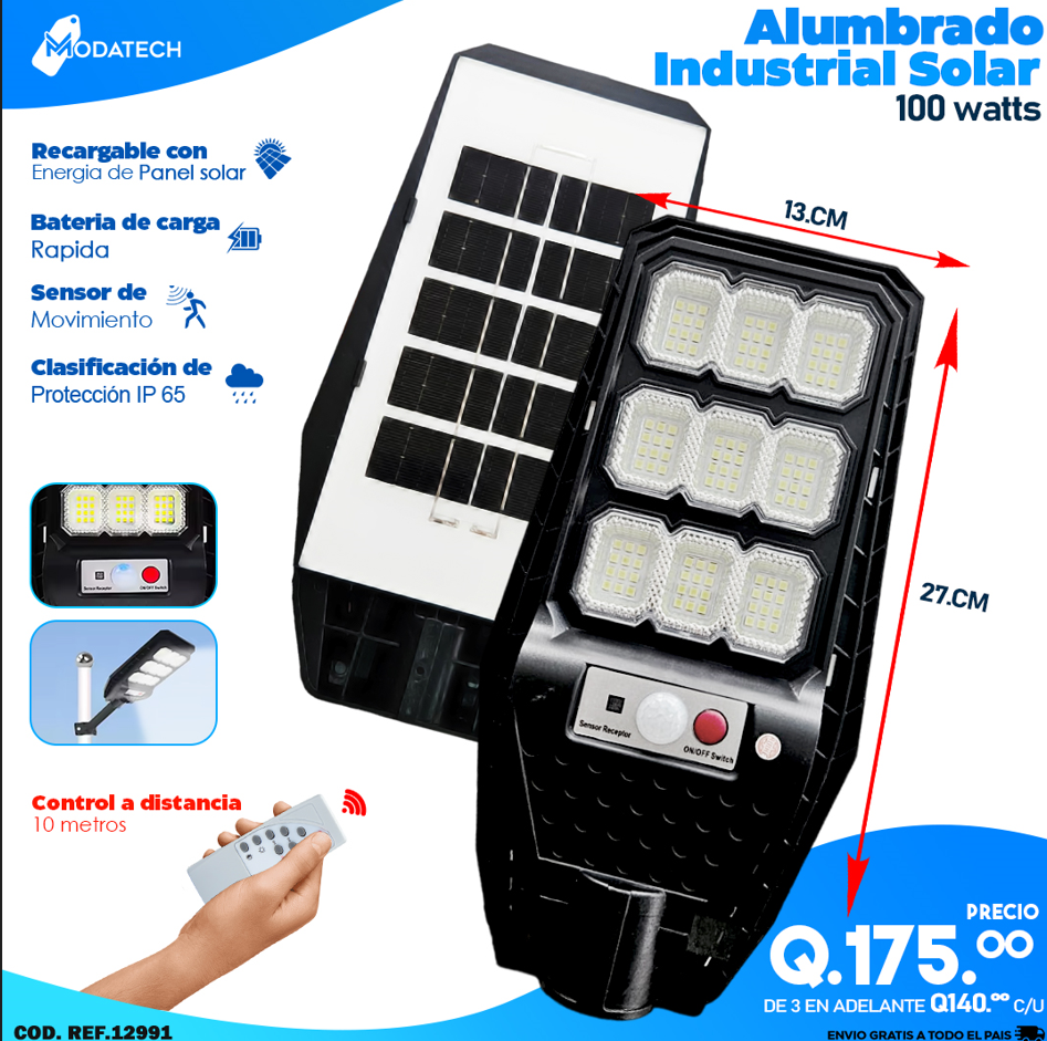 Alumbrados Solares Profesionales Industriales con Panel solar