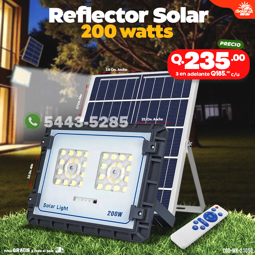 Reflector Solar con panel por aparte - 200 watts