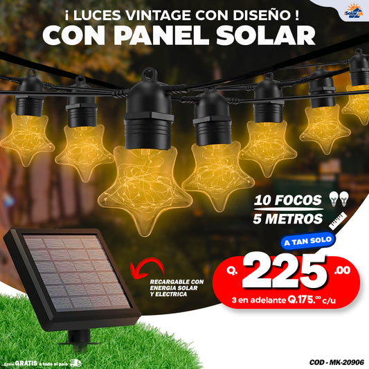 Focos Vintage Solares on Diseño para interiores y exteriores estrella