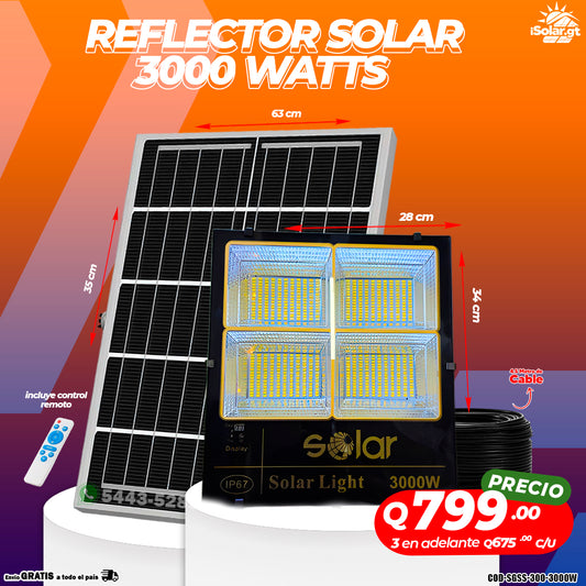 🔦 Reflector Solar de 3000W