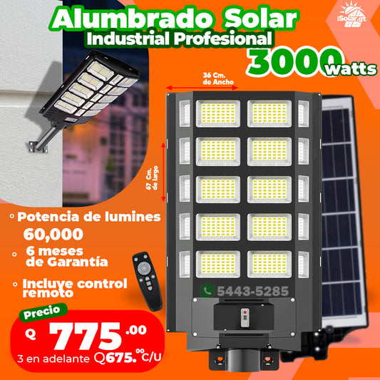 Alumbrado Solar Industrial 3000W ☀️💡