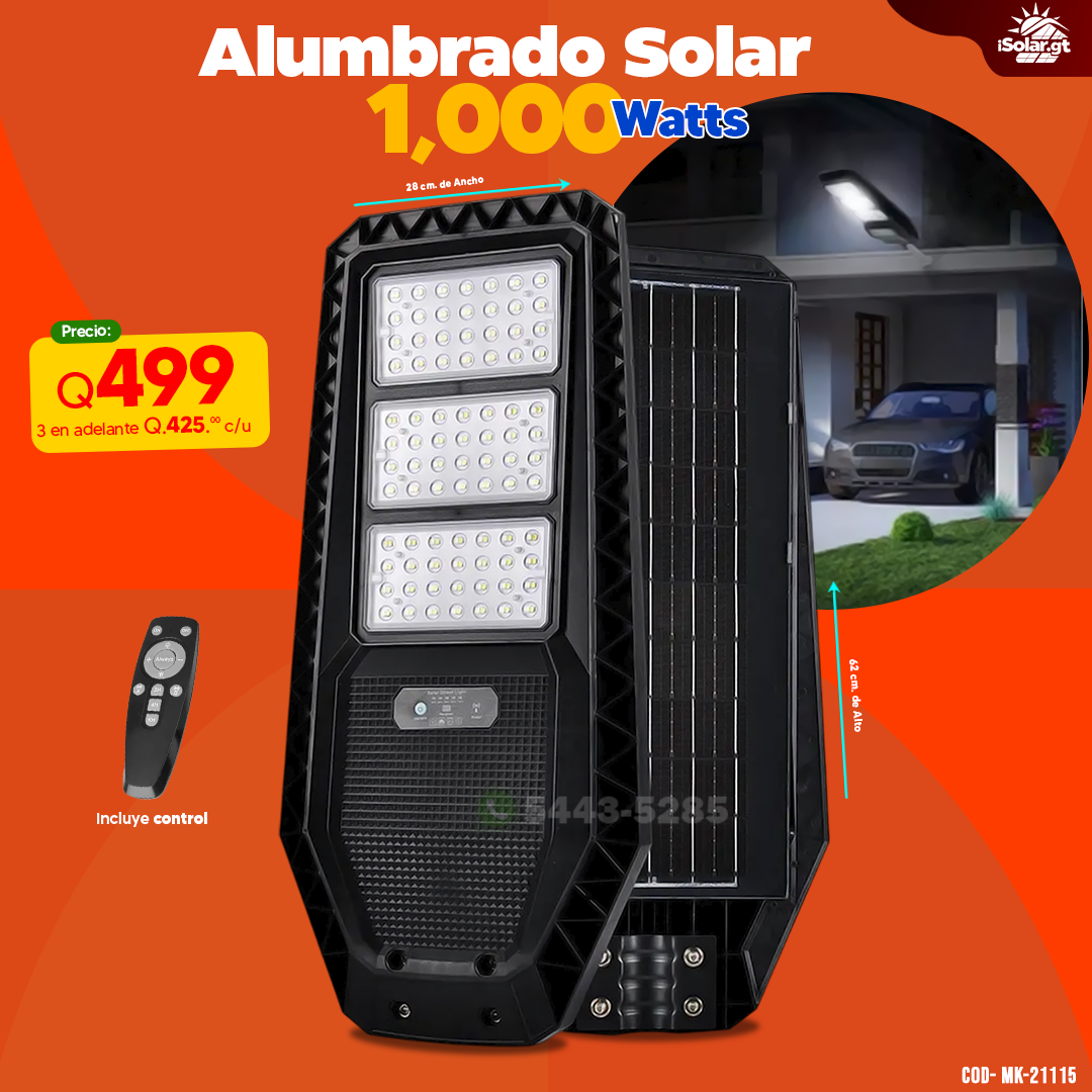 Alumbrados Solar Publico de 1,000 watts