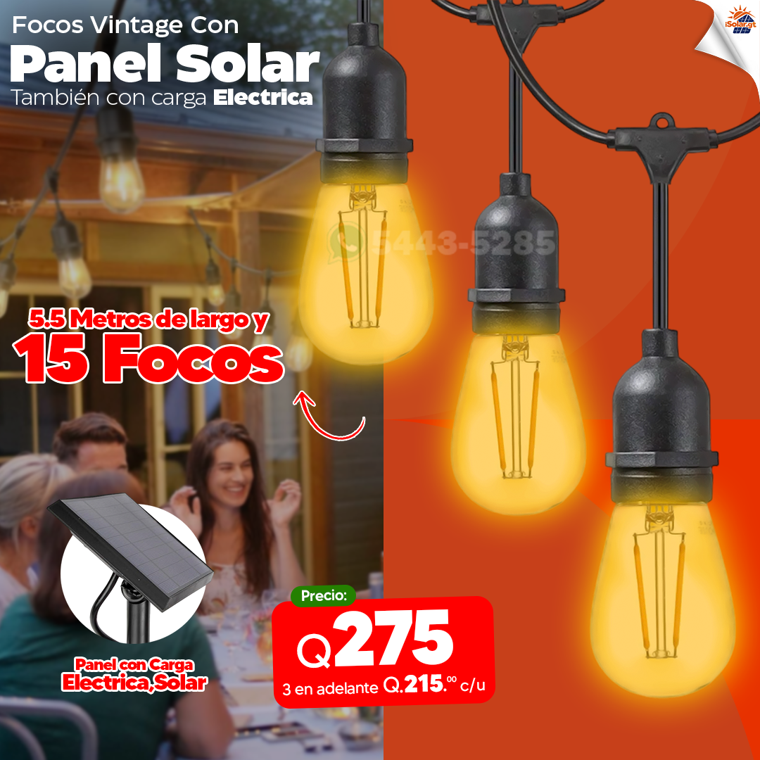 Serie de Focos Vintage de 5.5 metros y 15 Focos