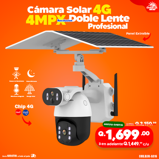 Cámara Solar con chip 4g de 4 megapixeles