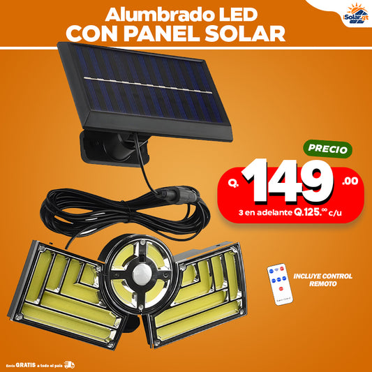 Alumbrado solar con panel solar con cable de 5 mt