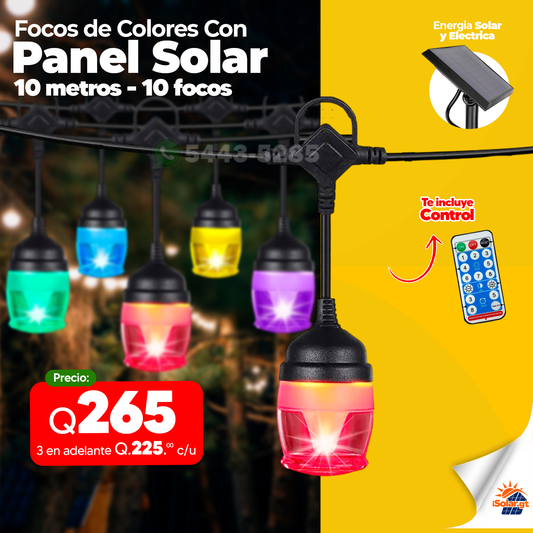 Focos Vintage Solares 10 Focos Y 10 Metros De Doble Funcion Estilo Rectangulo