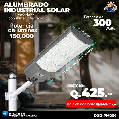 Alumbrado Solar Industrial de 300 Watts ☀️