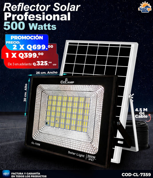 Reflectores Solares de 500 Watts 🌙