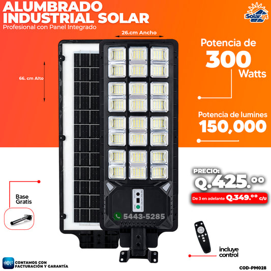Alumbrado Solar Industrial de 300 Watts ☀️☀️
