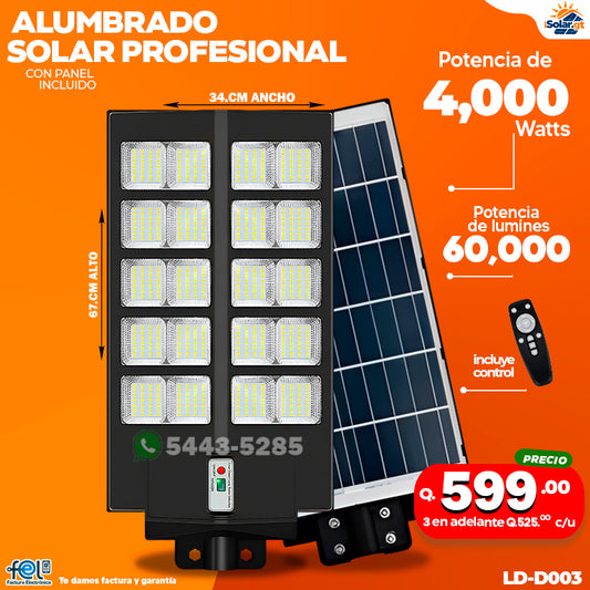 Alumbrado Solar 4,000 Watts 🌞