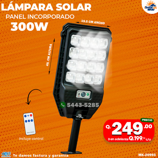 Lampara Con panel Solar de 300 watts ☀️🔋