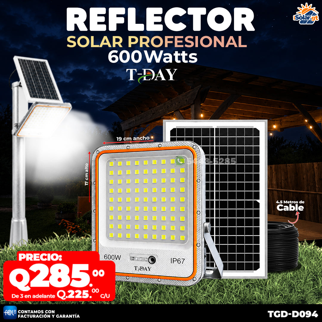 💡 Reflector Solar Profesional 600W ☀️🔋