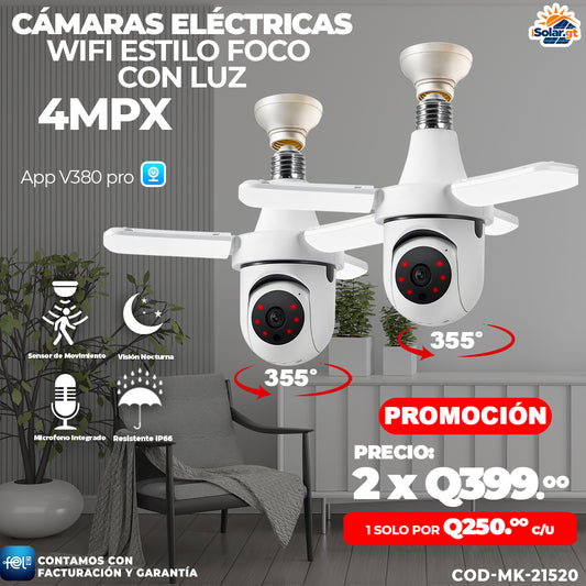 Cámaras Electricas Wifi Estilo Foco Con Luz ✨✨