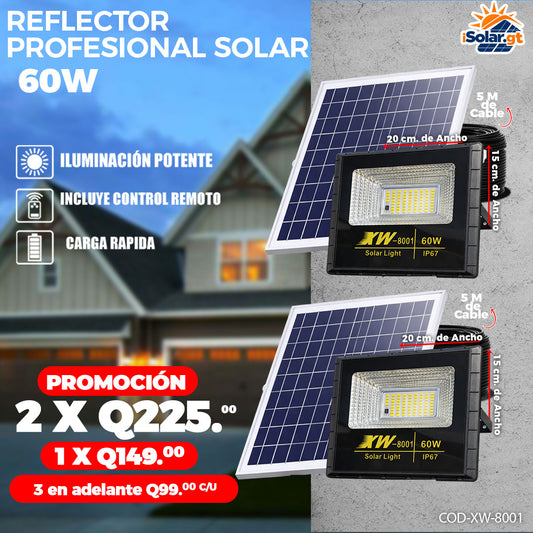 Reflectores Solares con Panel 60 Watts 🌞