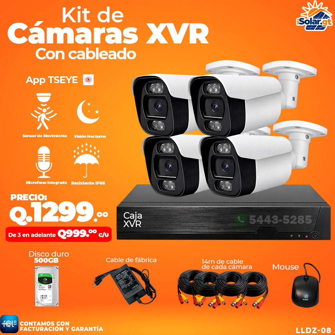 Kit de Cámaras XVR de 4 Cámaras ✨🔦