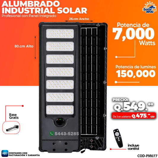 Alumbrado Solar Industrial de 7,000 Watts ☀️☀️