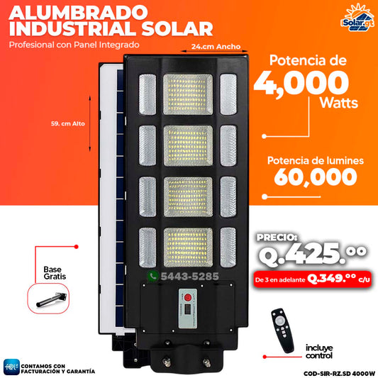 🔆 Alumbrado Solar con Panel Integrado de 4,000 Wattts 🔆