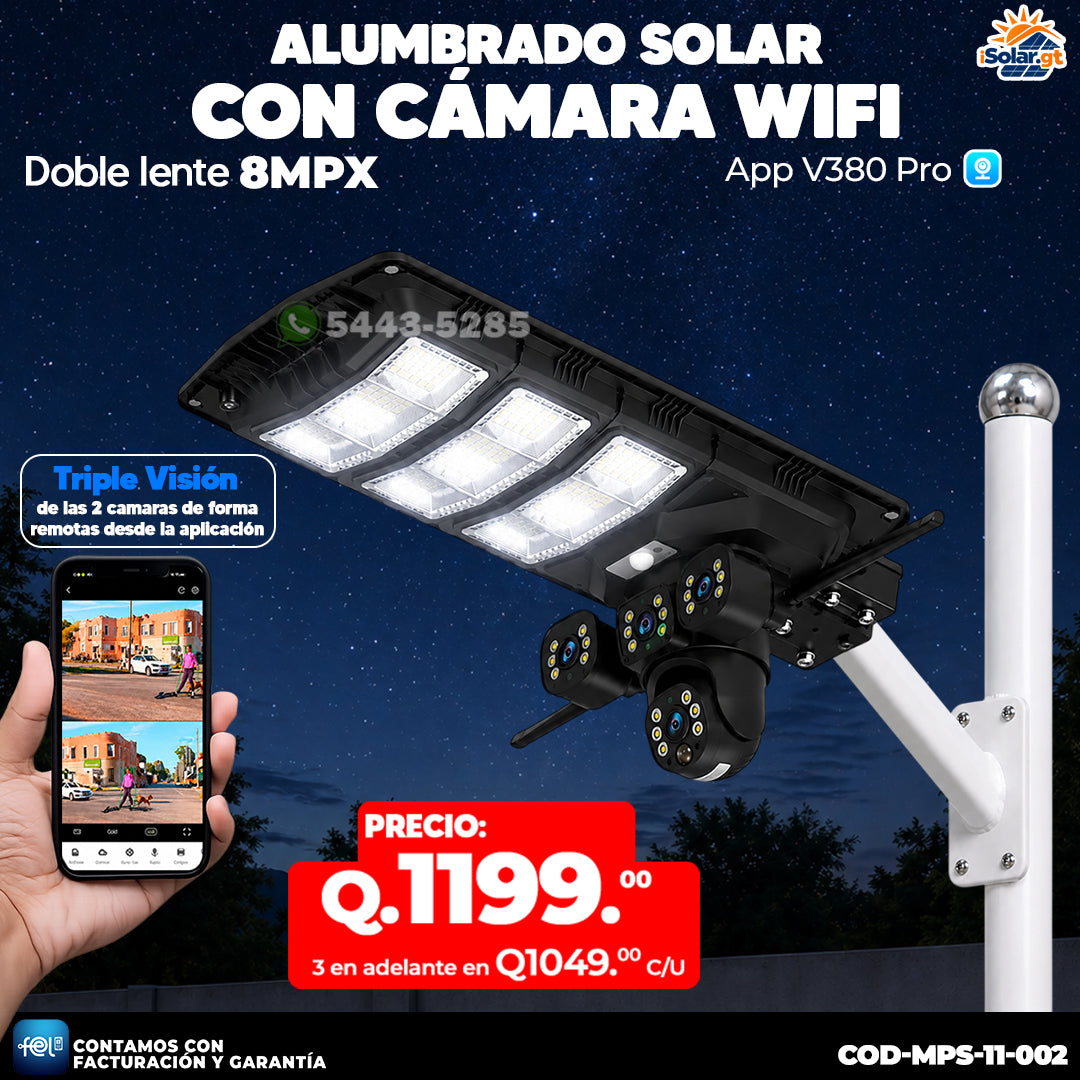 🌞 Alumbrado Solar con Cámara de 8MPX 📹